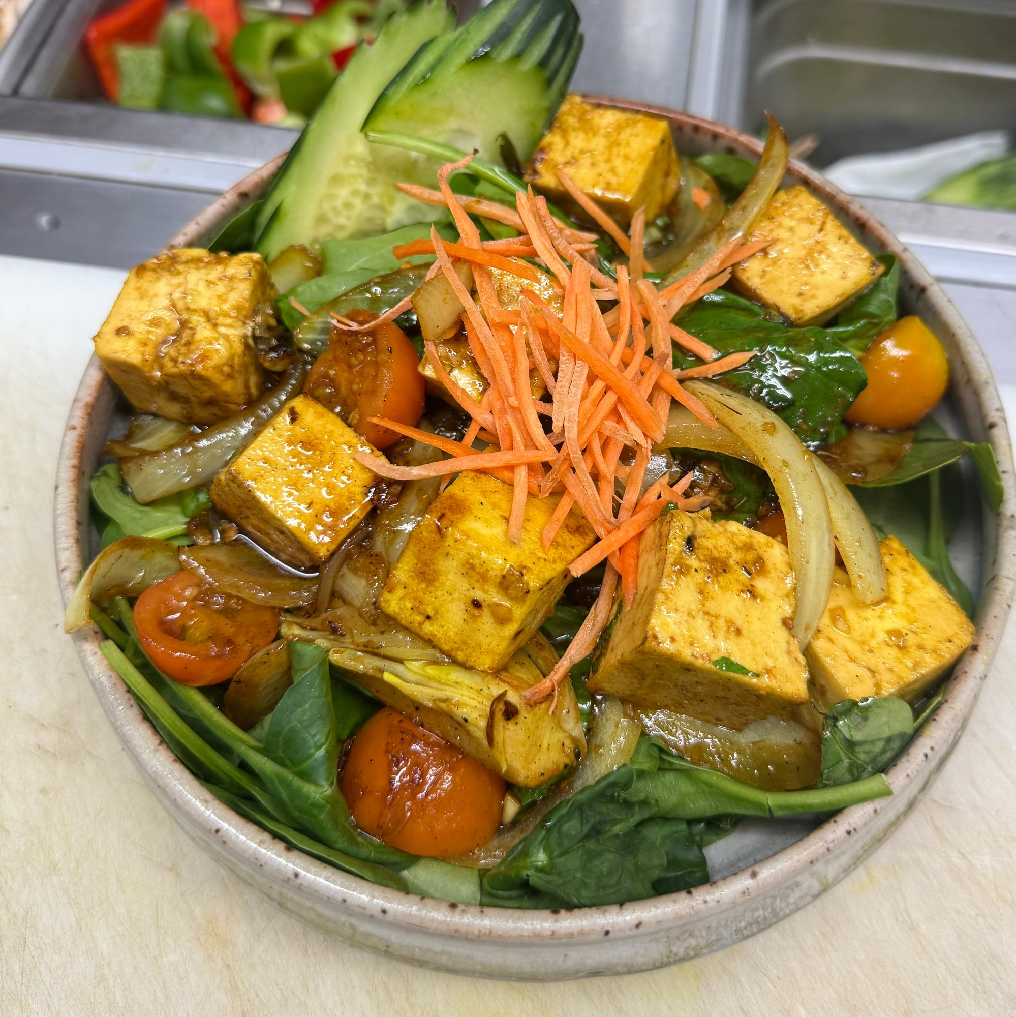 Salad Bai Yok Tofu: Thai Spinach Salad