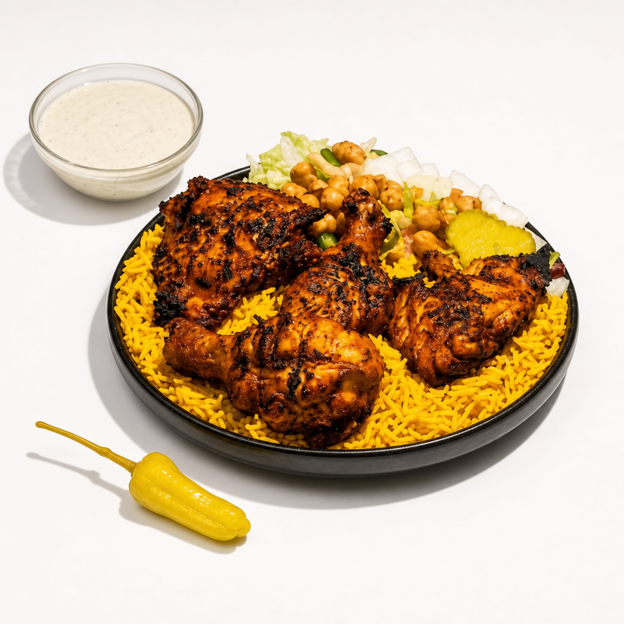 Grilled Chicken Leg with Rice