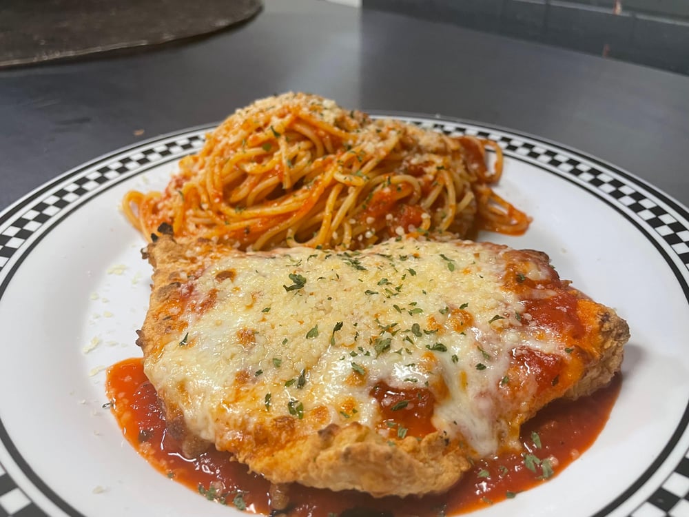 Chicken Parmigiana with Spaghetti
