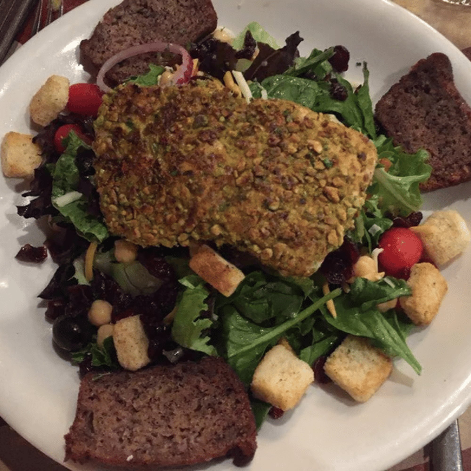 Pistachio Crusted Salmon Salad