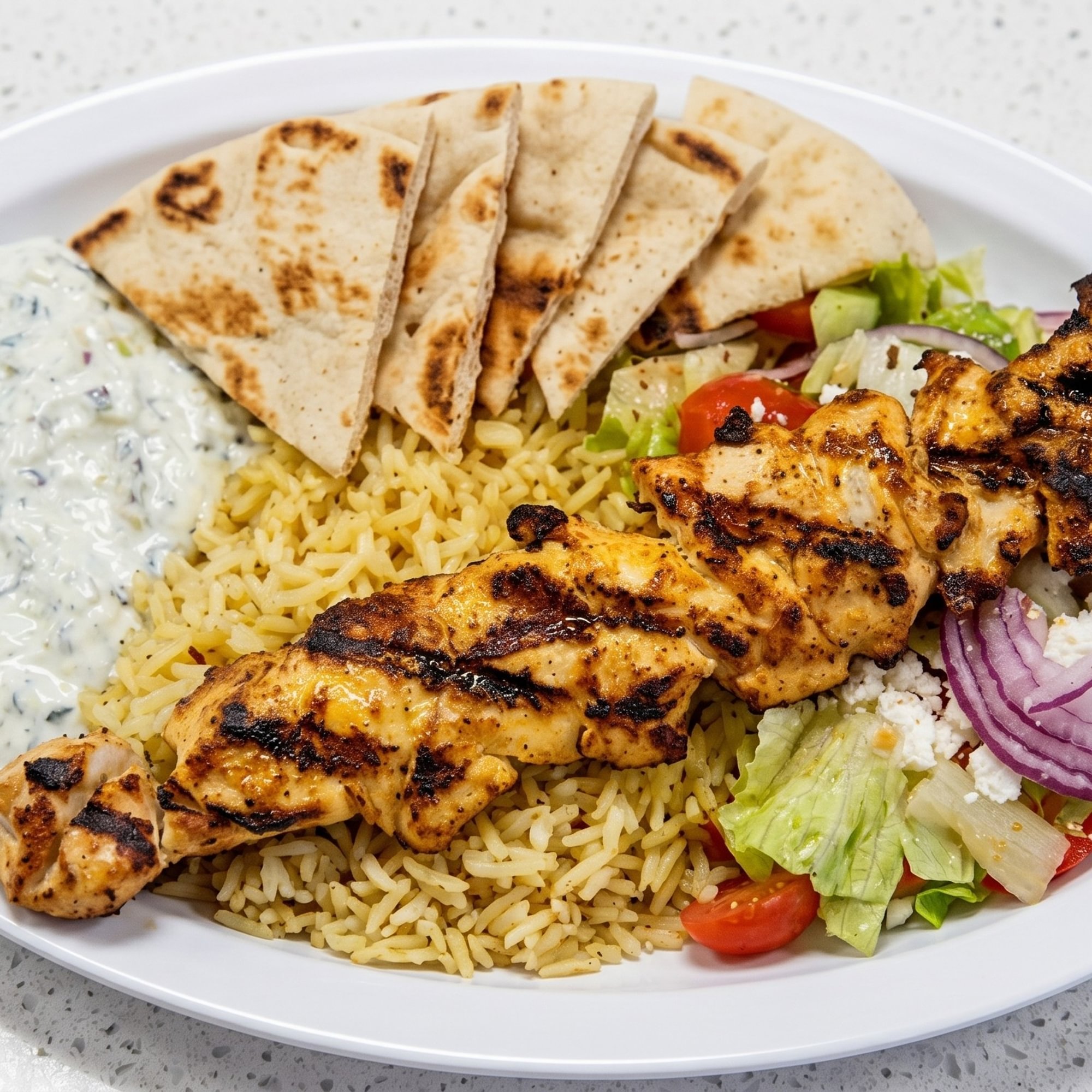 Chicken Souvlaki Plate