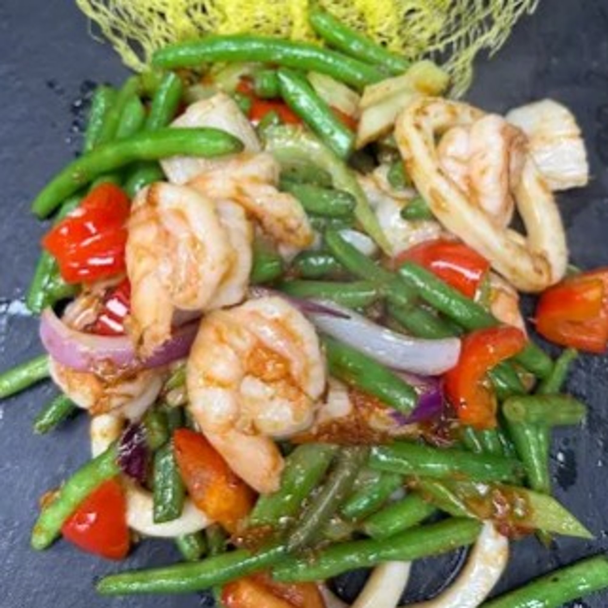 Seafood String Beans Stir-Fry with XO Sauce