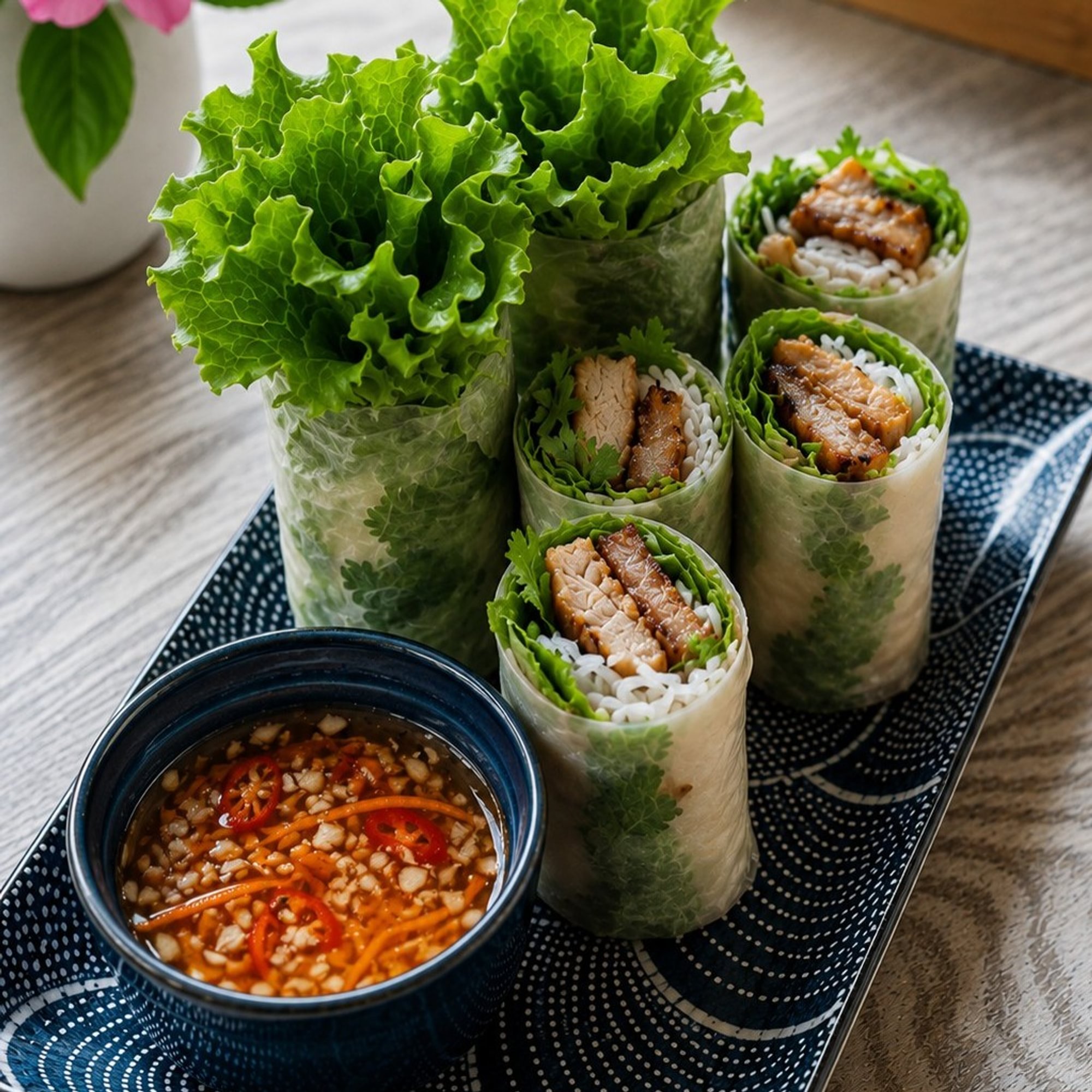 Lemongrass Pork Noodle Rolls