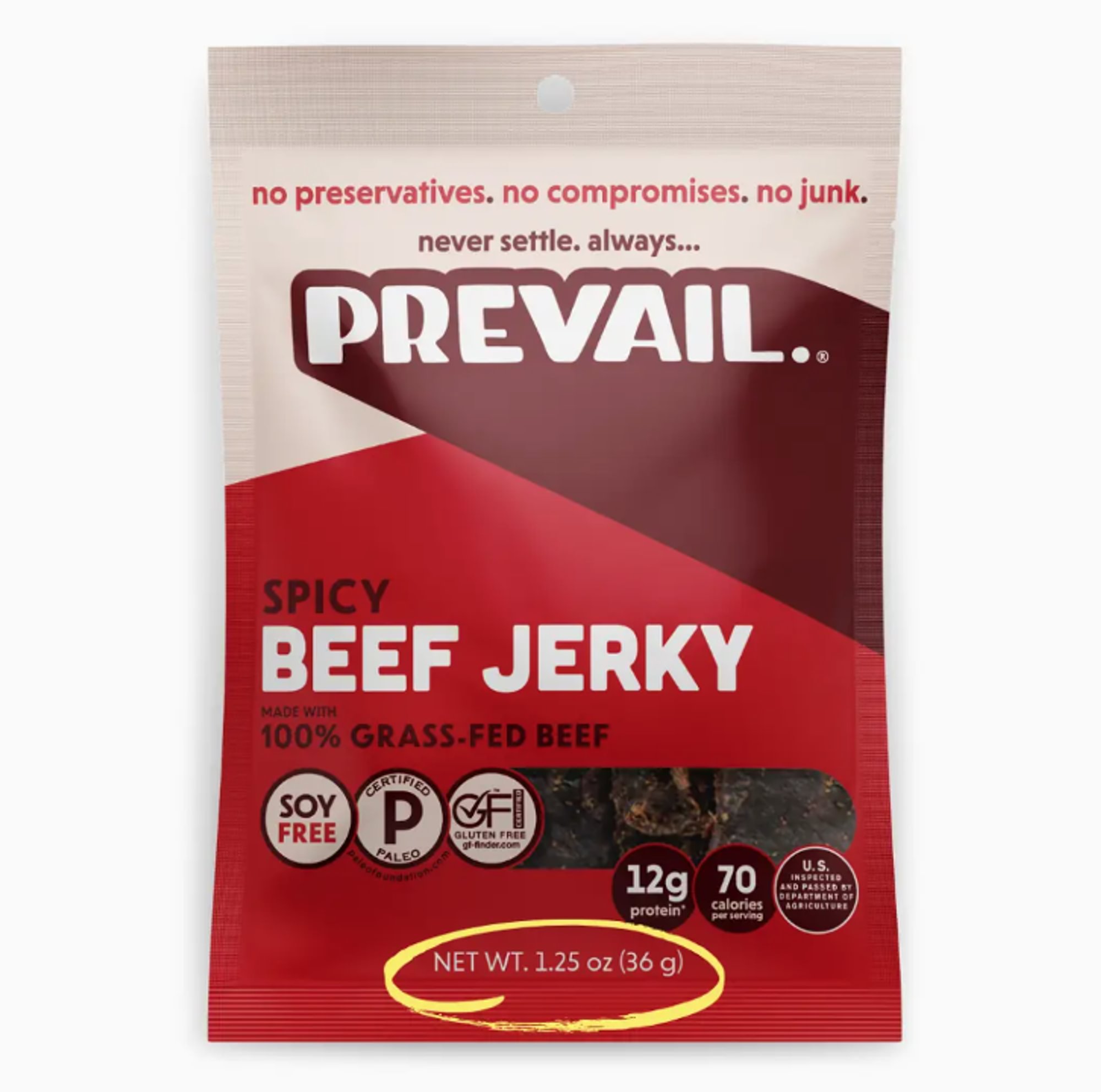 PREVAIL Spicy Beef Jerky (Small Bag)