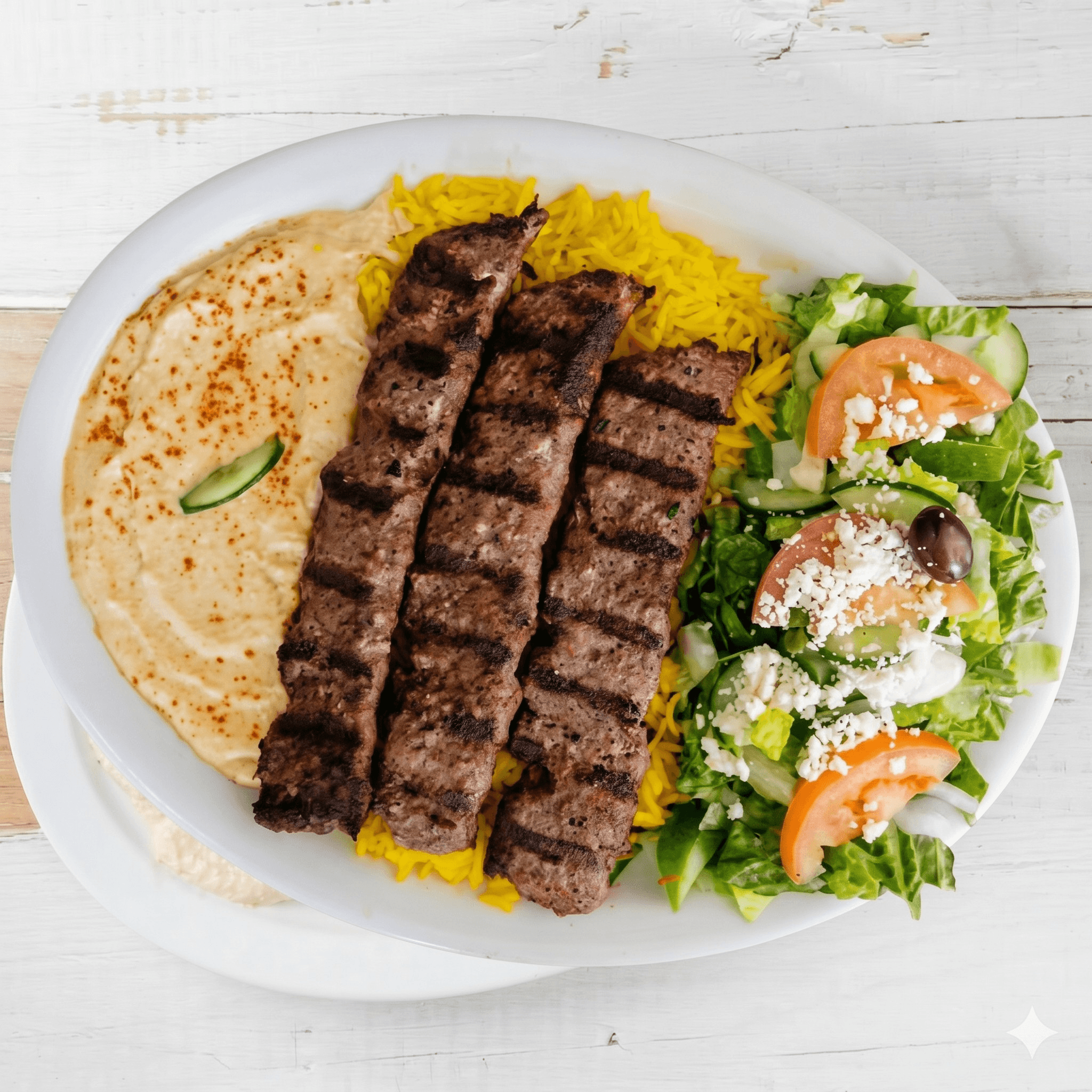 #3 Meat Kifta Kabob Plate