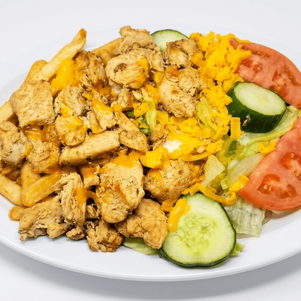 Grilled Chicken Salad with Fries