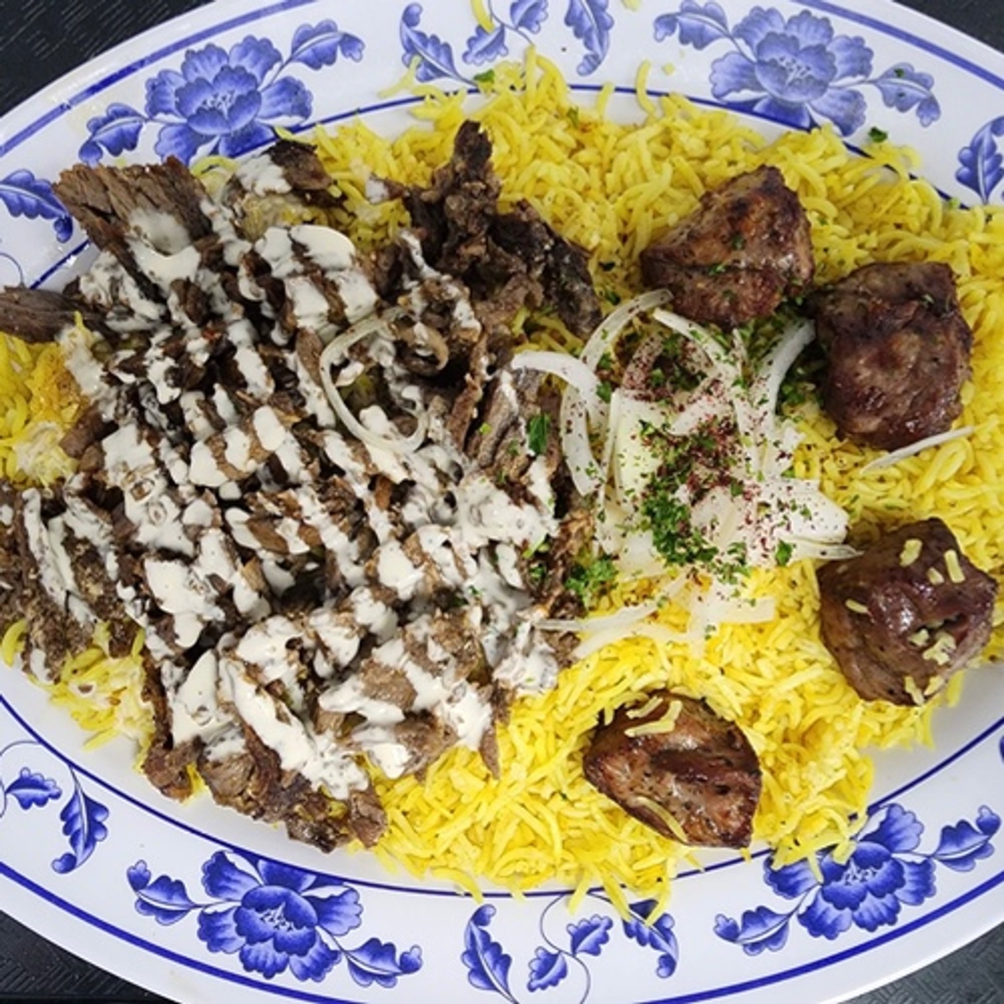 Sheesh Lamb with Beef Shawarma Platter