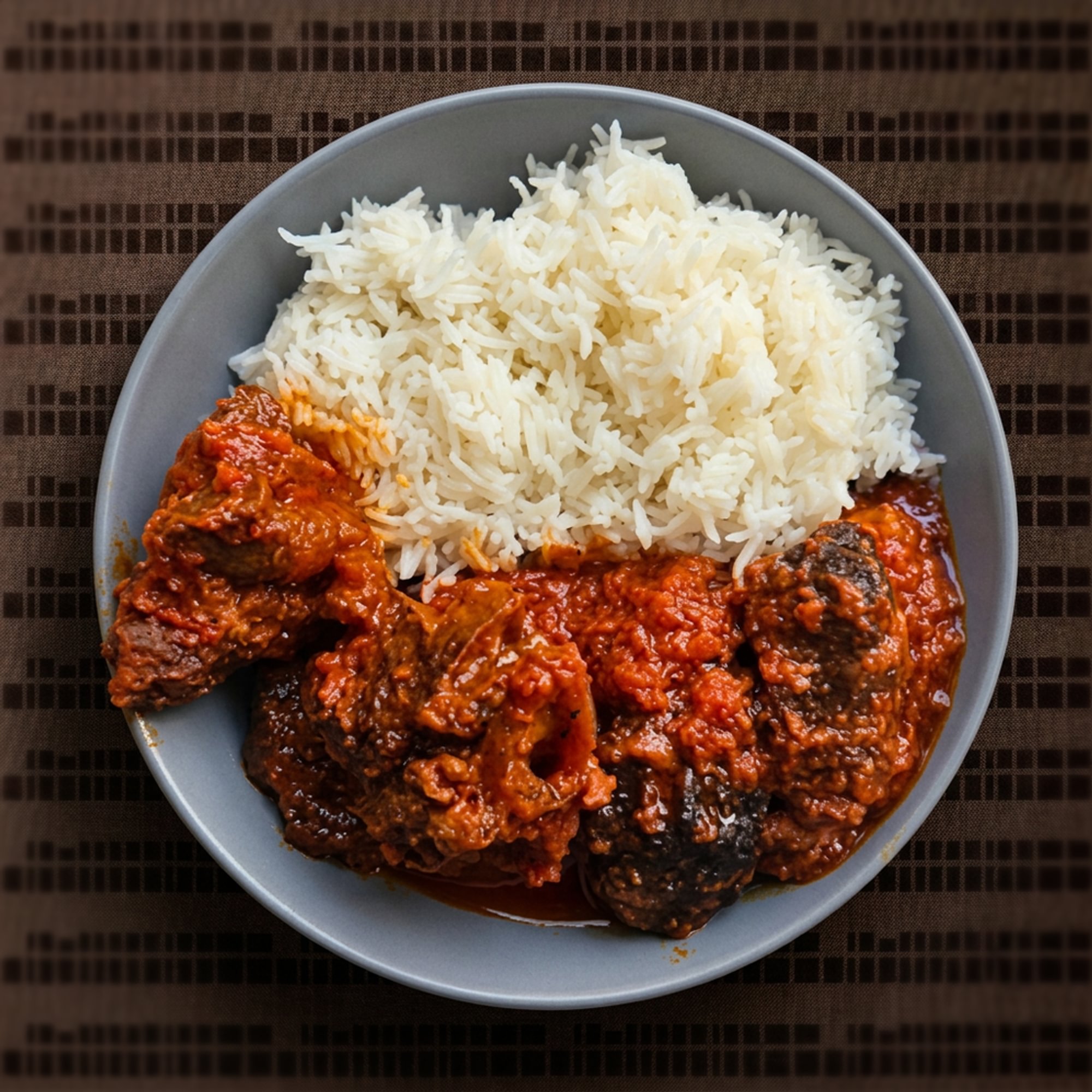 Plain Rice with Stew