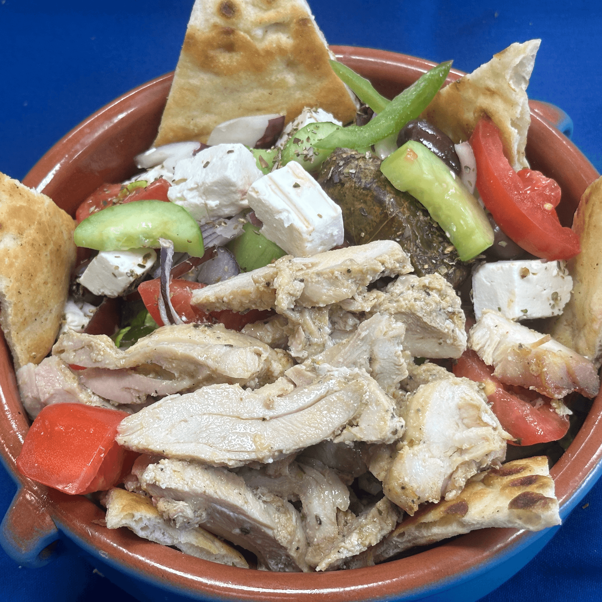 Large Greek Salad With Chicken Gyro