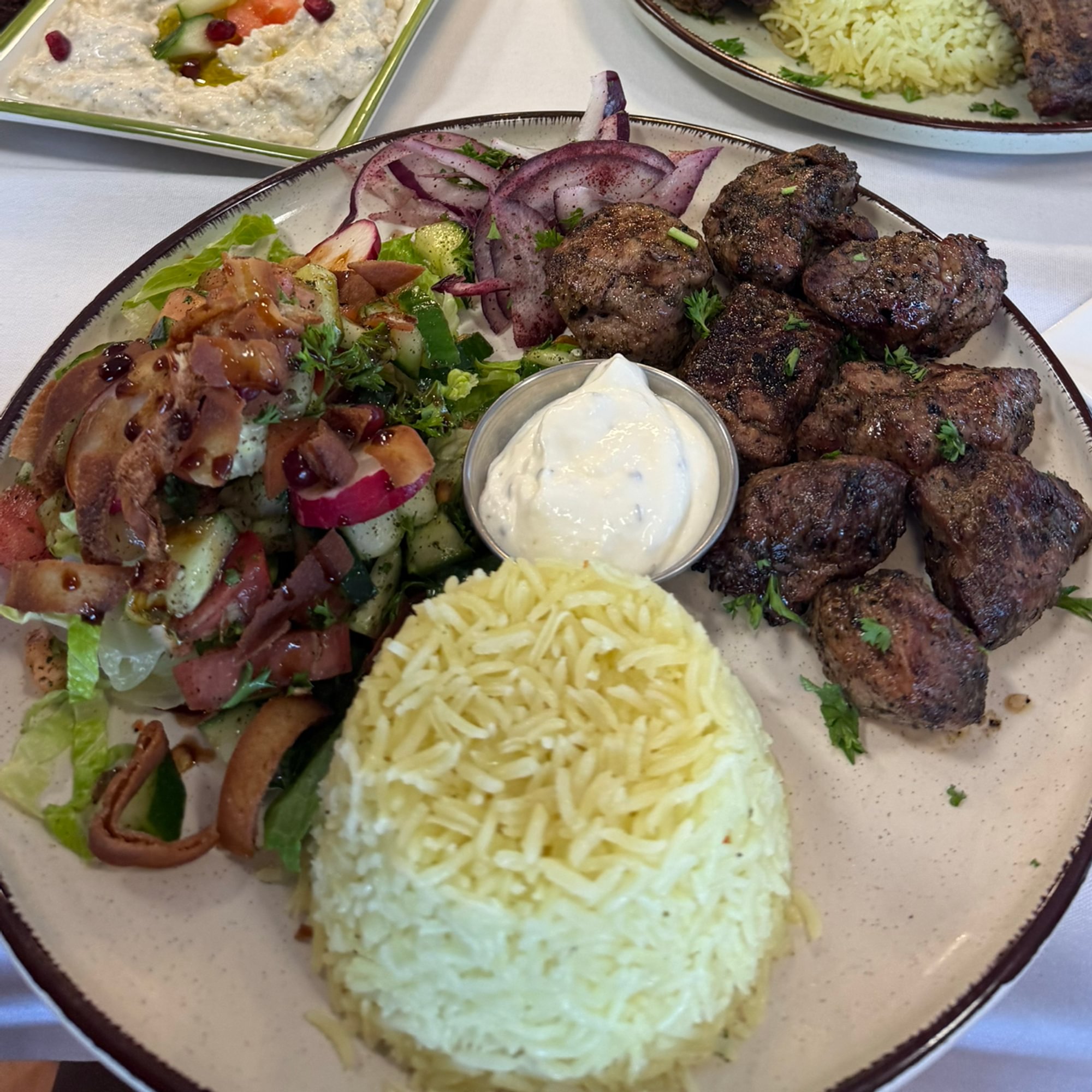 Lamb Shish Kabob Platter