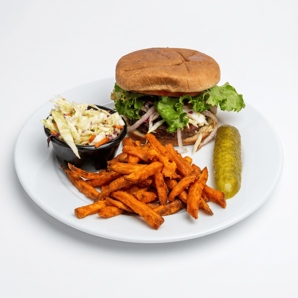 Portobello Mushroom Burger with Fries