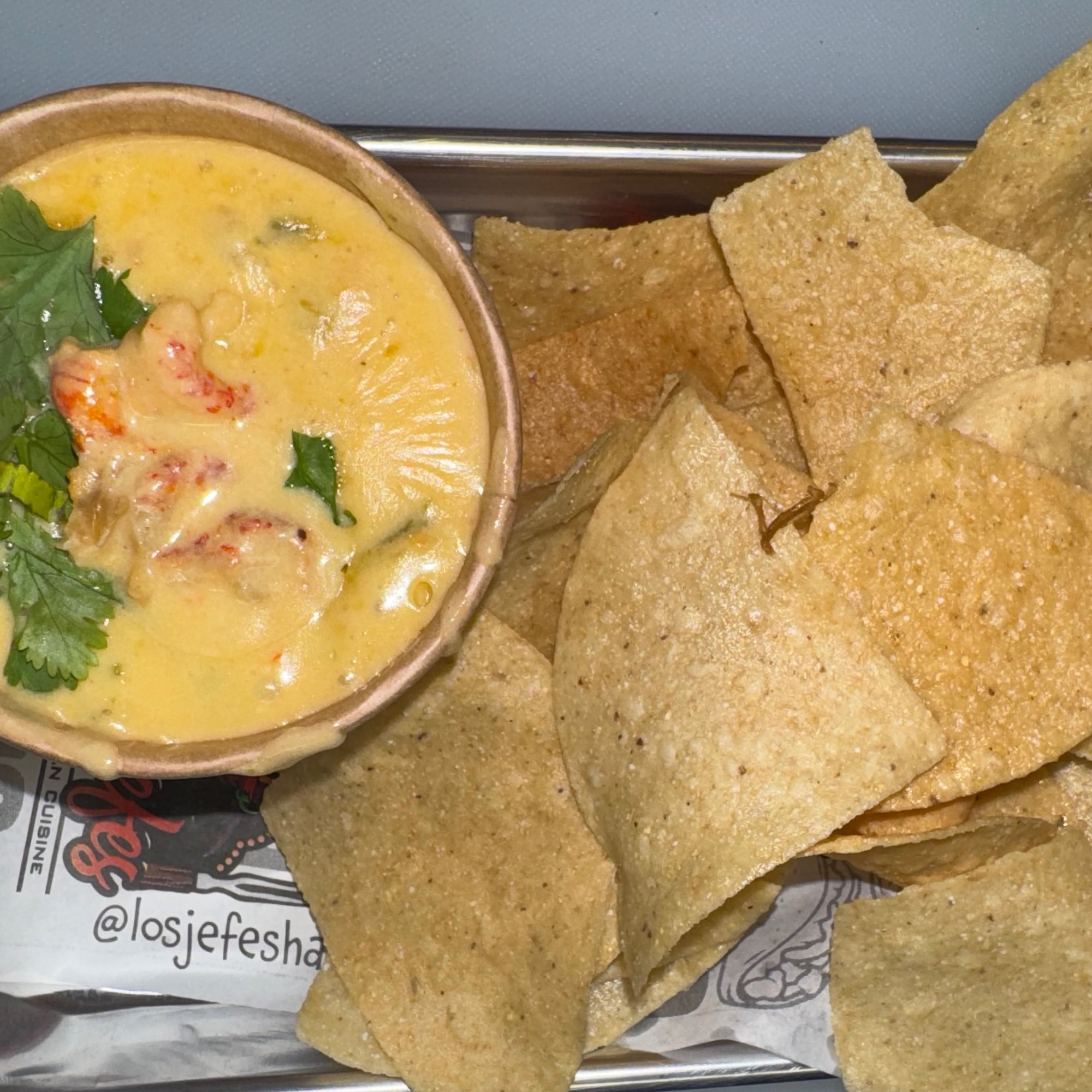 Crawfish queso dip