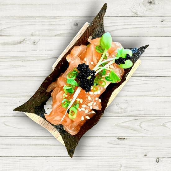 Truffle White Soy Salmon Hand Roll
