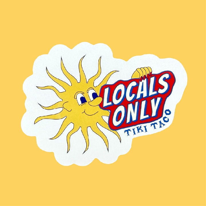 LOCALS ONLY SUN STICKER
