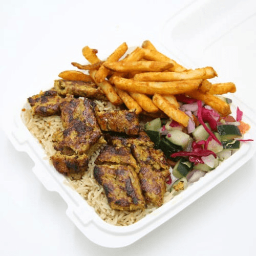 Kofta Over Rice Platter