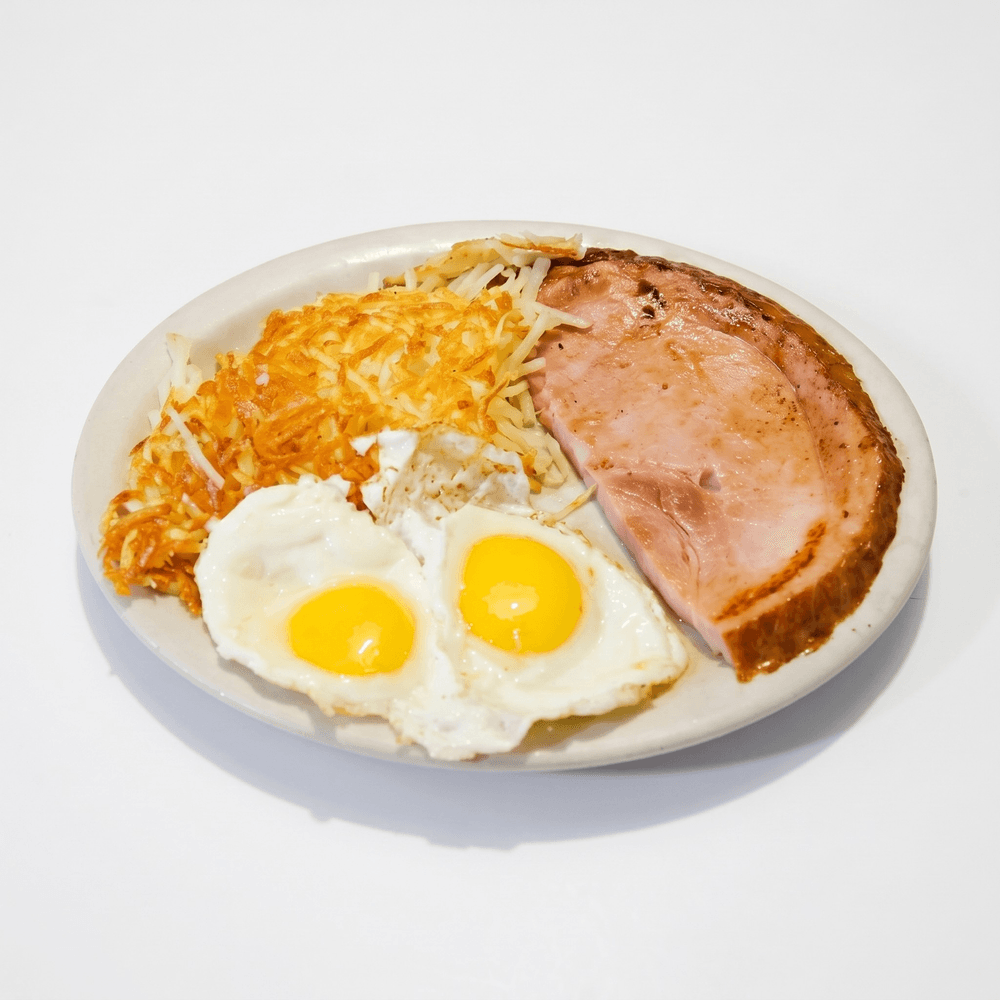 Pit Ham Steak & Eggs