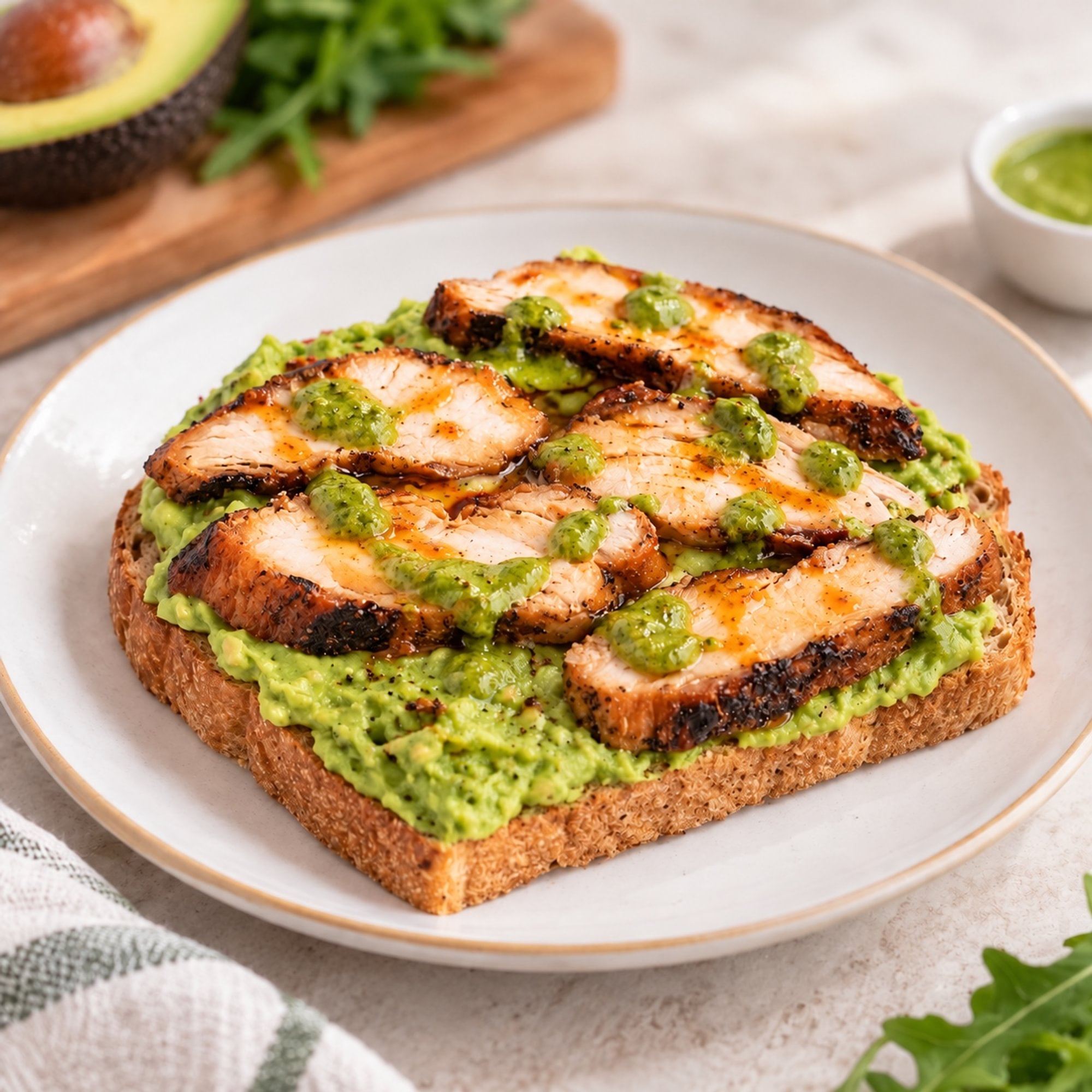 Spicy Chicken Avo Toast