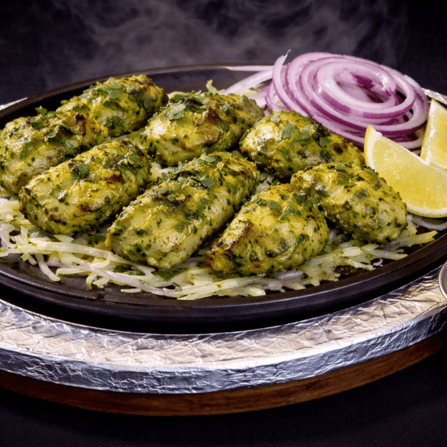 Hariyali Chicken Tikka Sizzlers