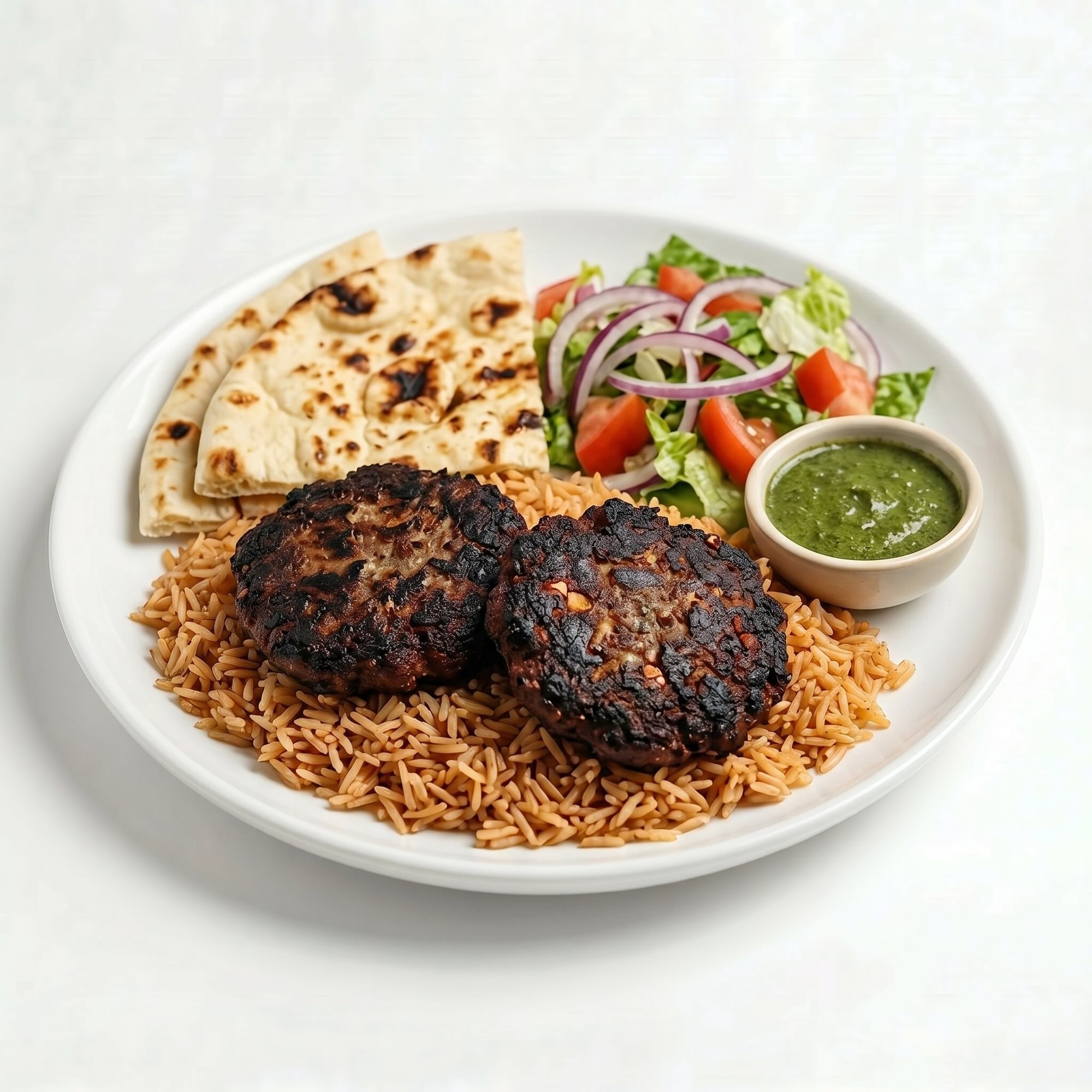 Qabuli Palow with Chapli Kabob