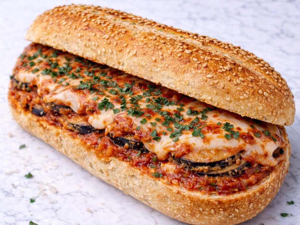 Fried Eggplant Parm Hero
