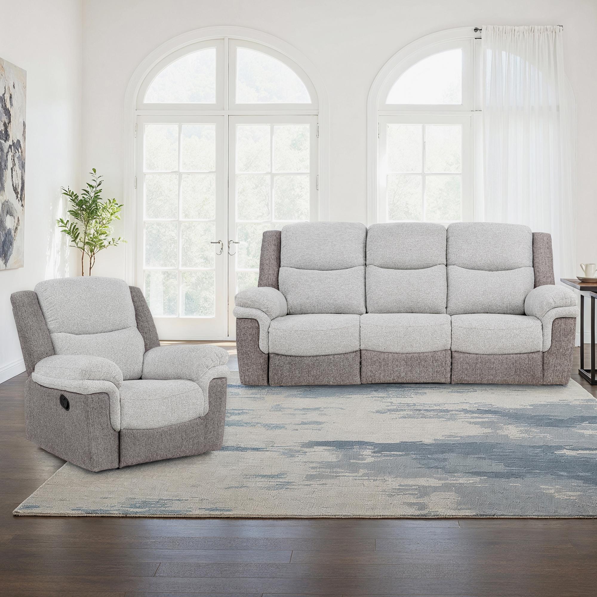 Withers Manual Reclining Sofa & Recliner - Grey