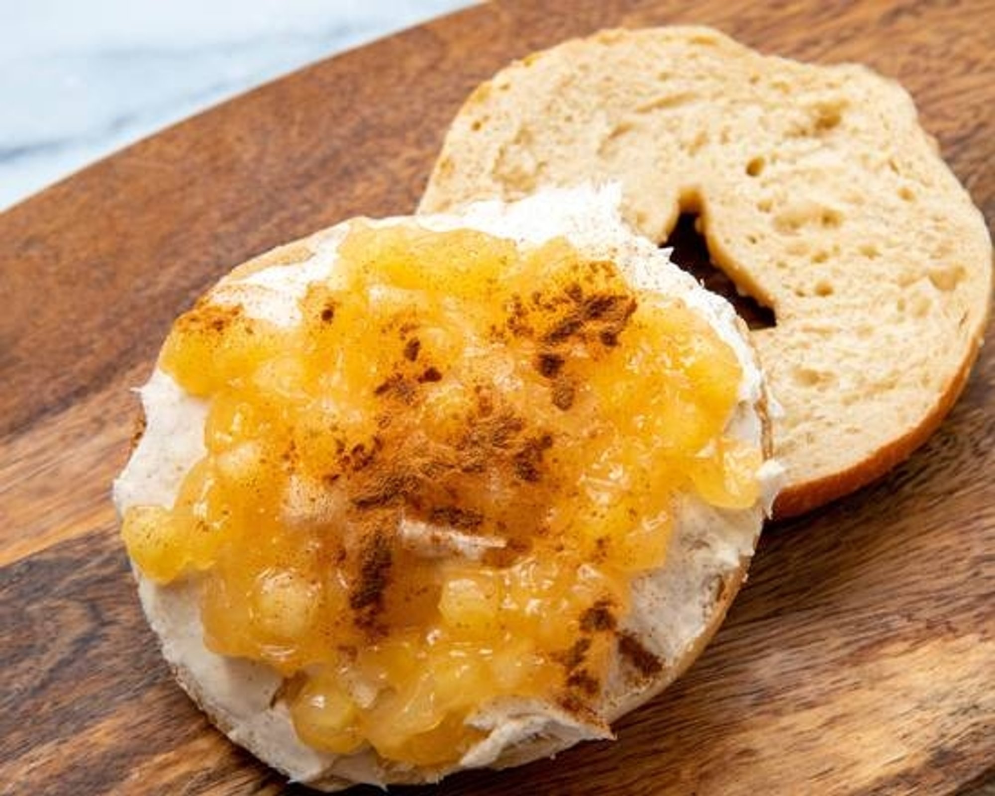 Cinnamon Apple Cc on a Bagel