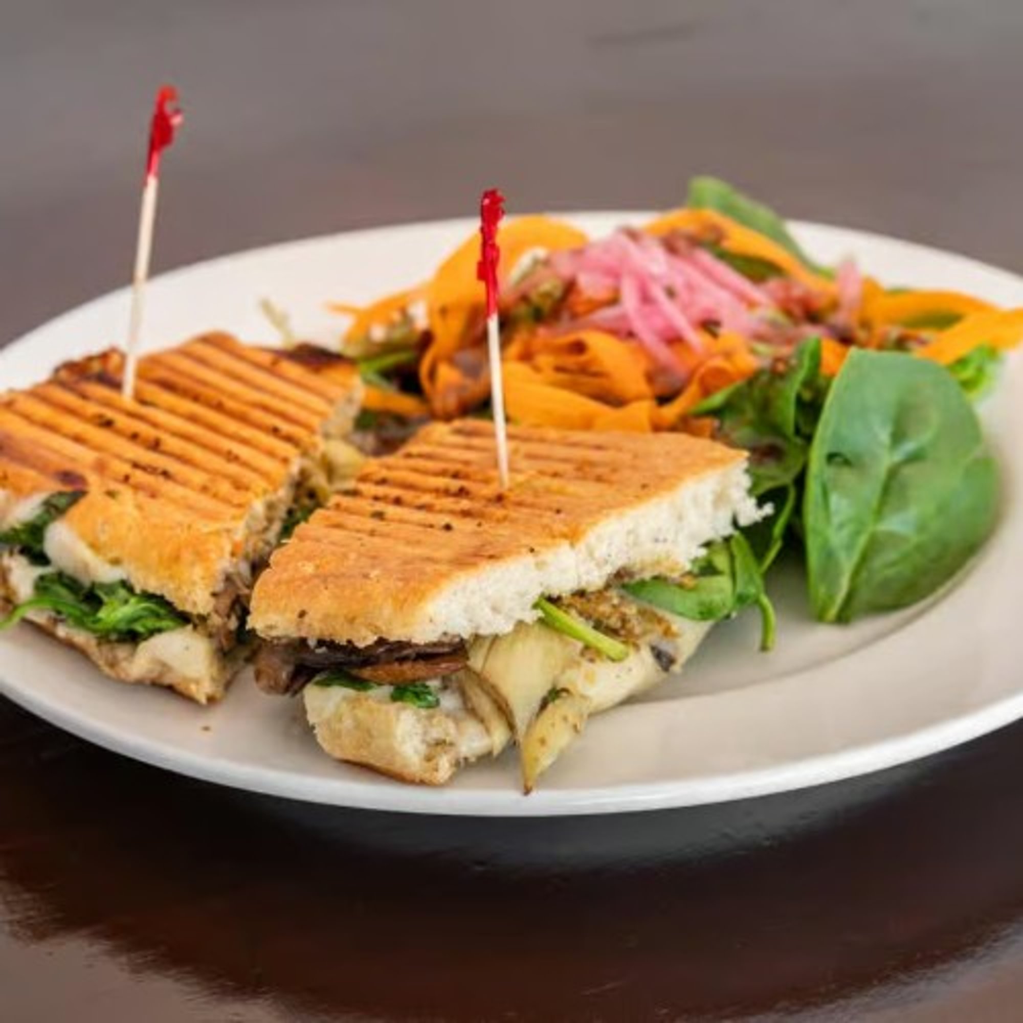 Veggie Muffuletta Panini Sandwich