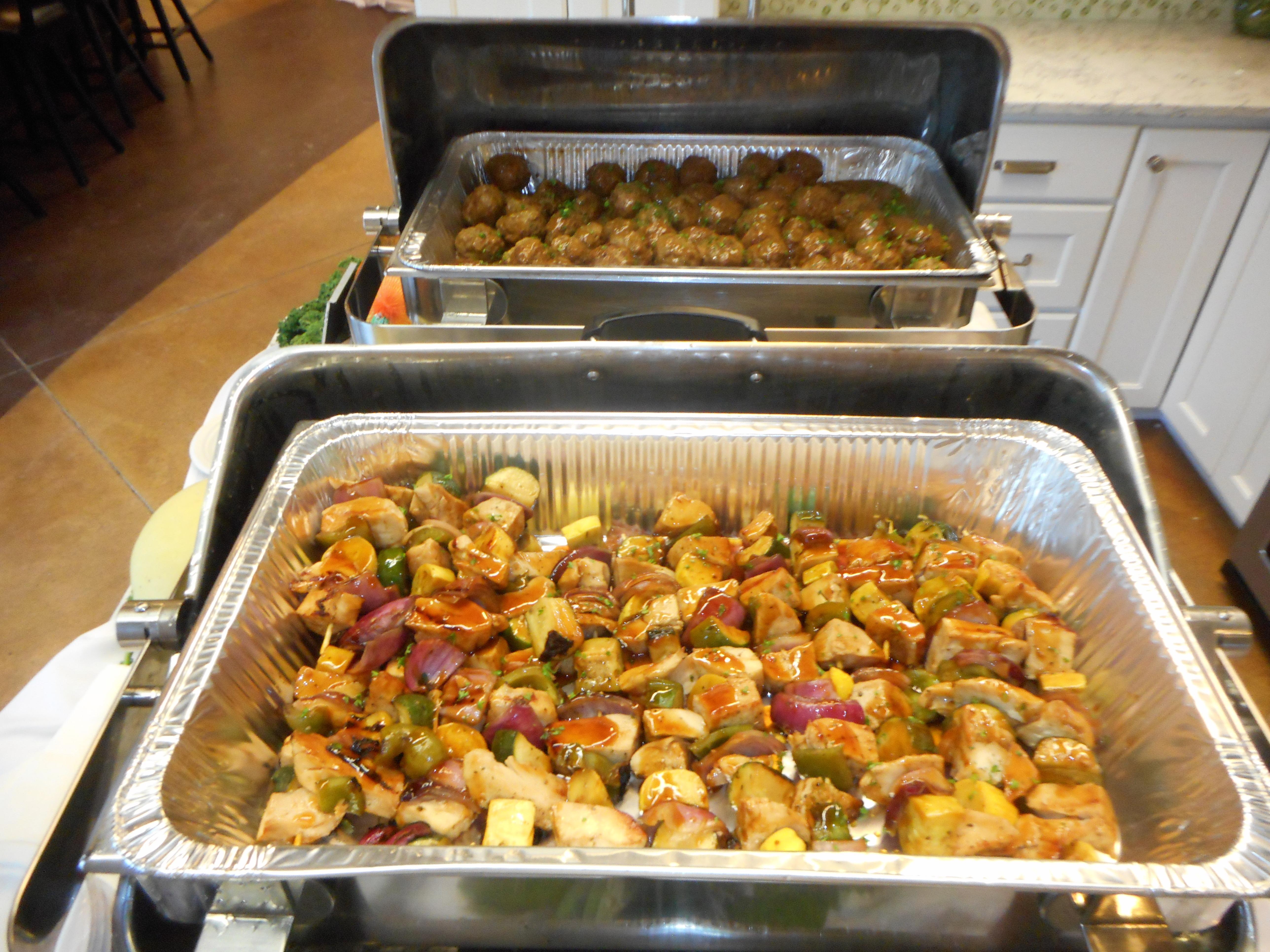 Chicken teriyaki skewers and Swedish meatballs! Display 3