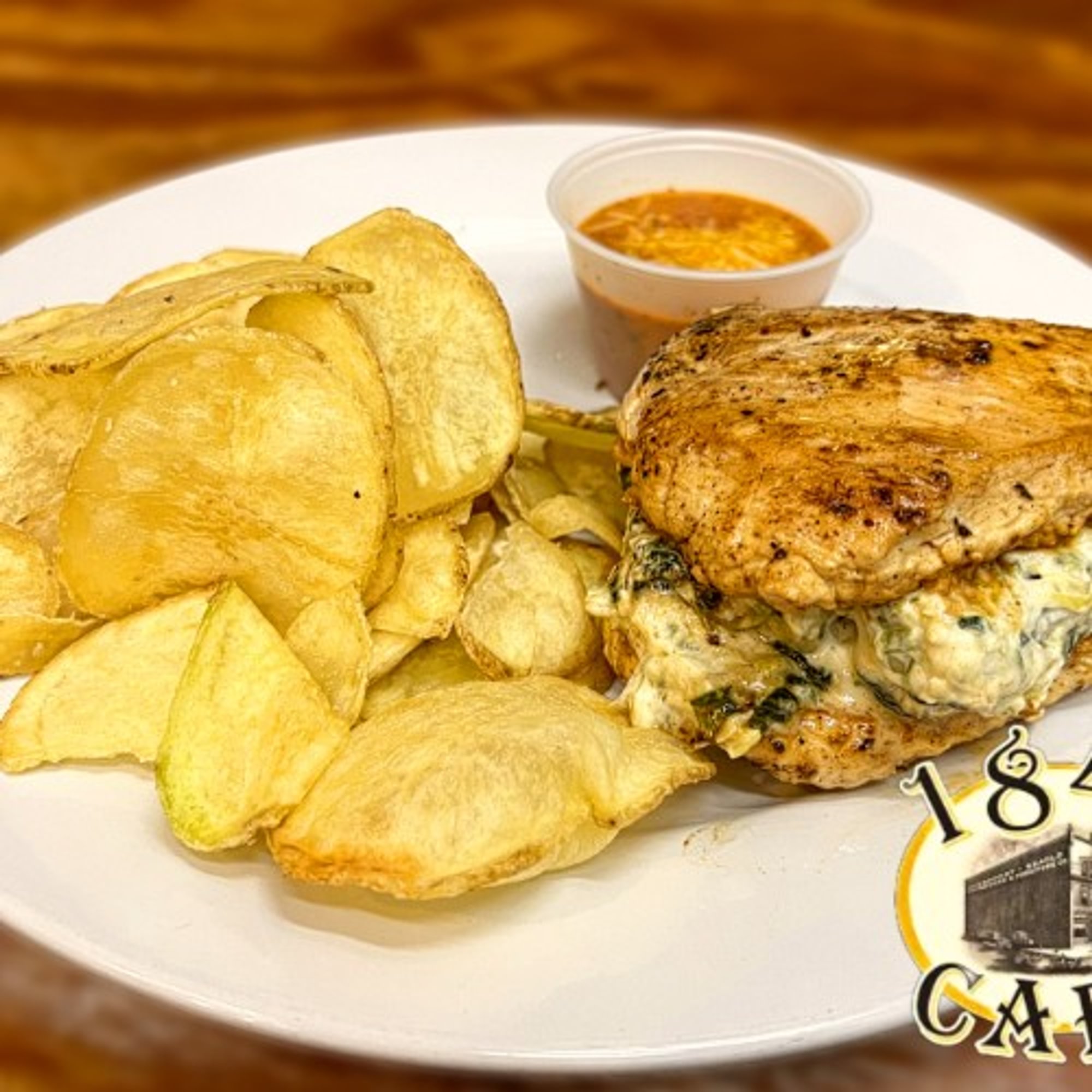 "Staircase" Spinach and Artichoke Stuffed Chicken