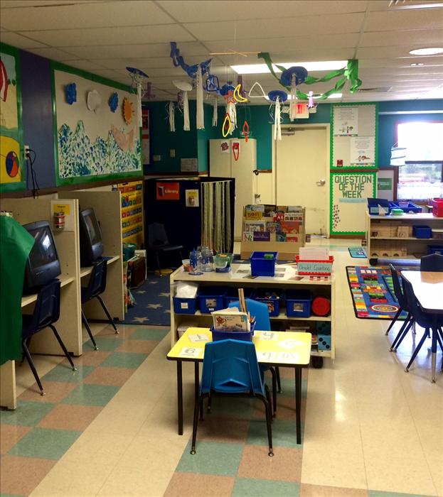 Our Pre-K classroom allows children to develop strong social skills through structured independent play in discovery areas throughout the day.