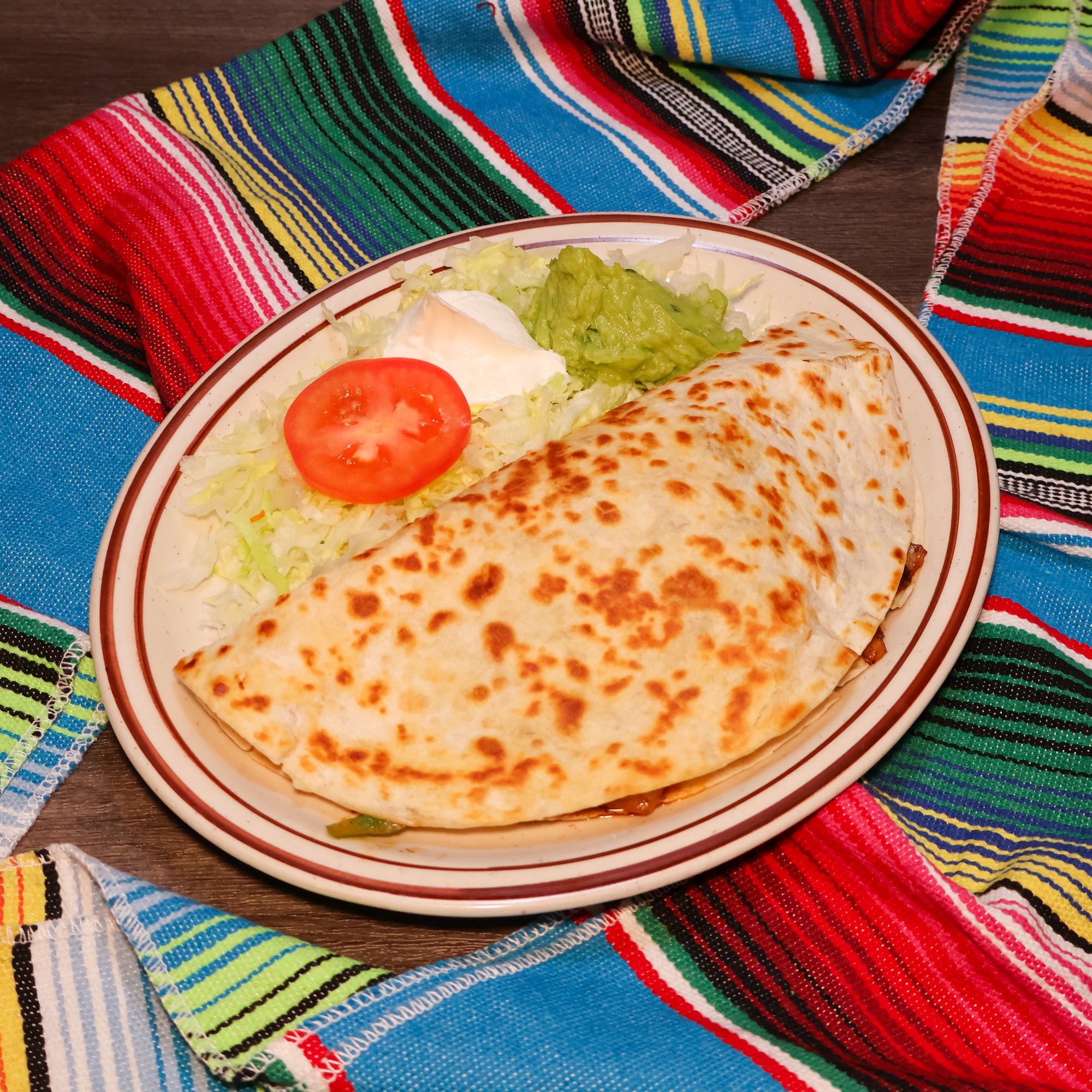 4. Vegetable Quesadilla & Salad