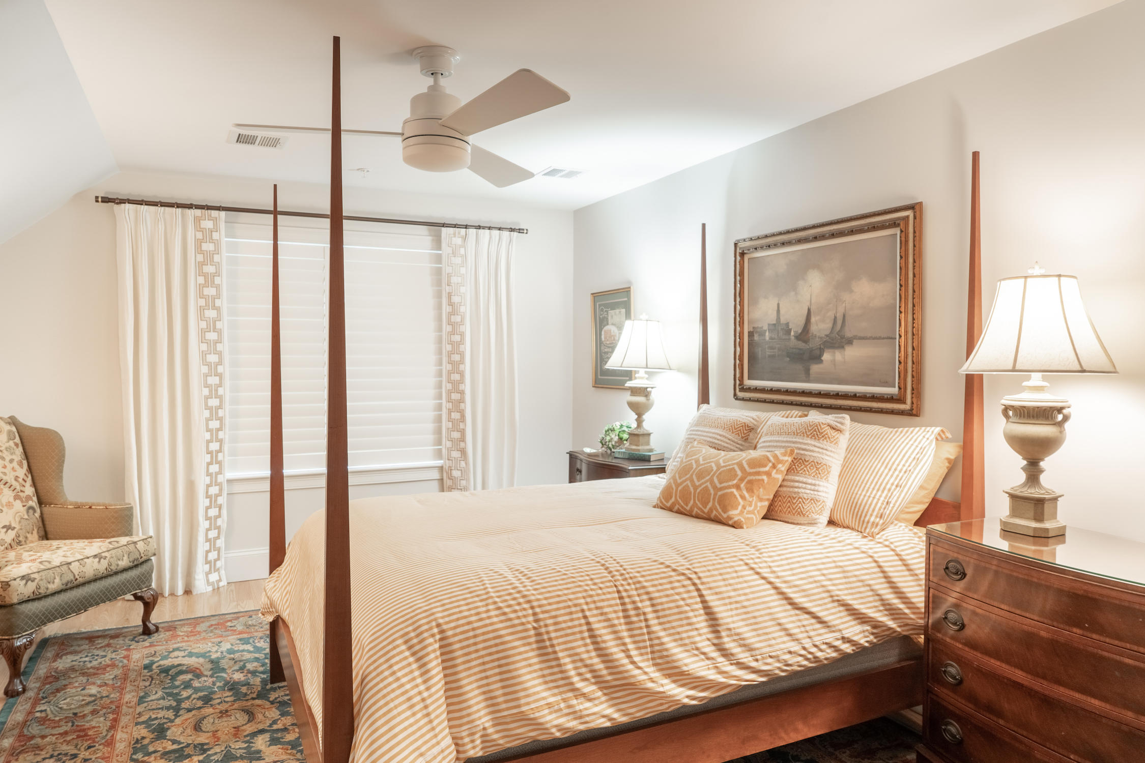 Complete the look of any bedroom with our shutters and drapery. Our drapery is composed of exclusive designer fabrics that are imported from Italy. Visit our website to learn more!