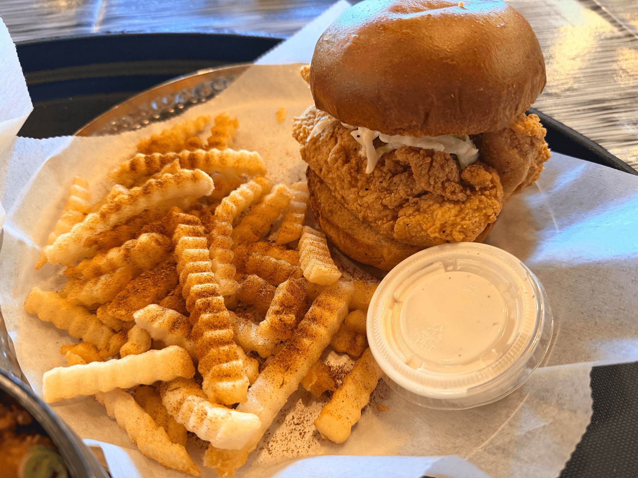 Chicken Burger and Fries