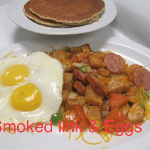 Smoked Link Plate with 2 Pancakes