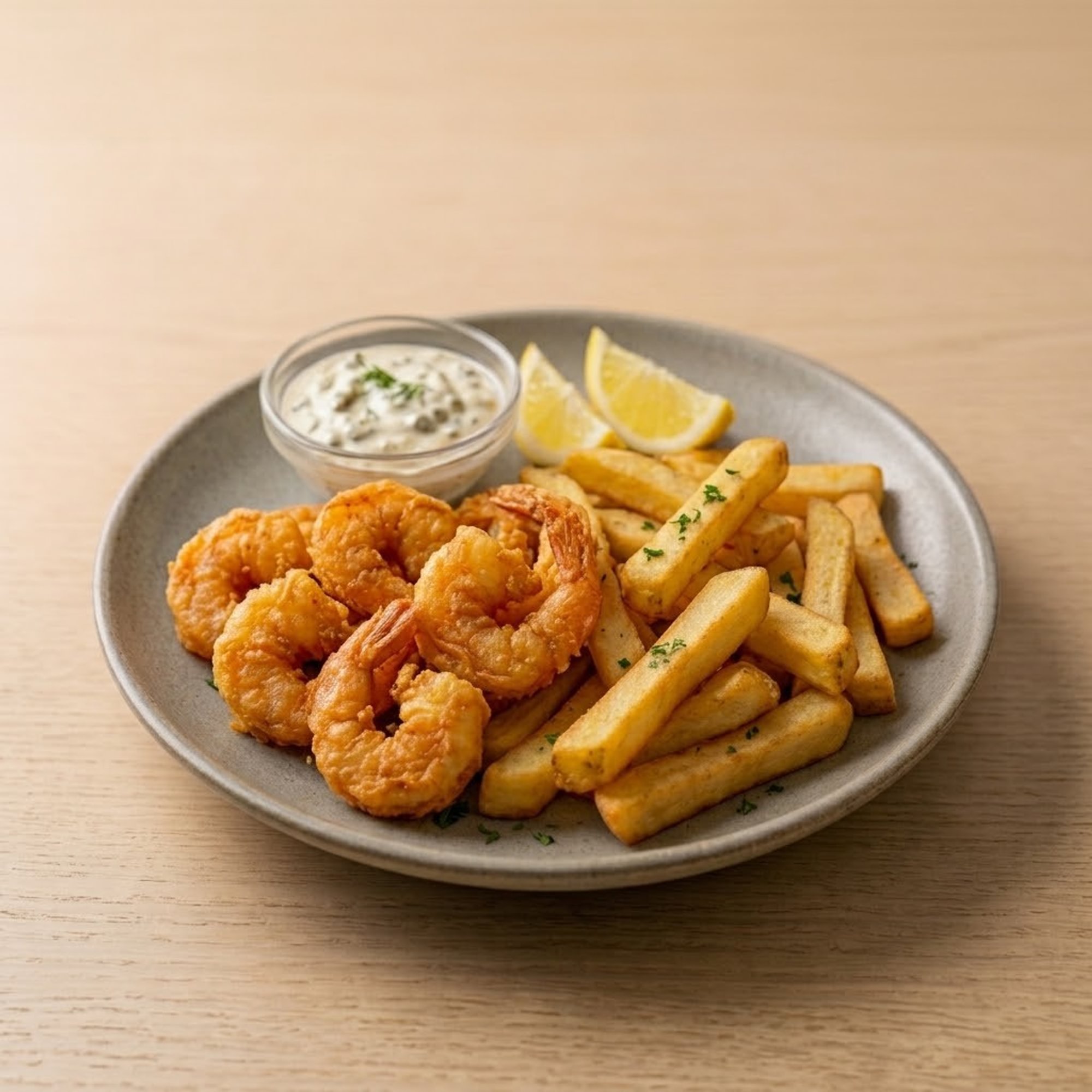 Shrimp, Fries & Soft Drink