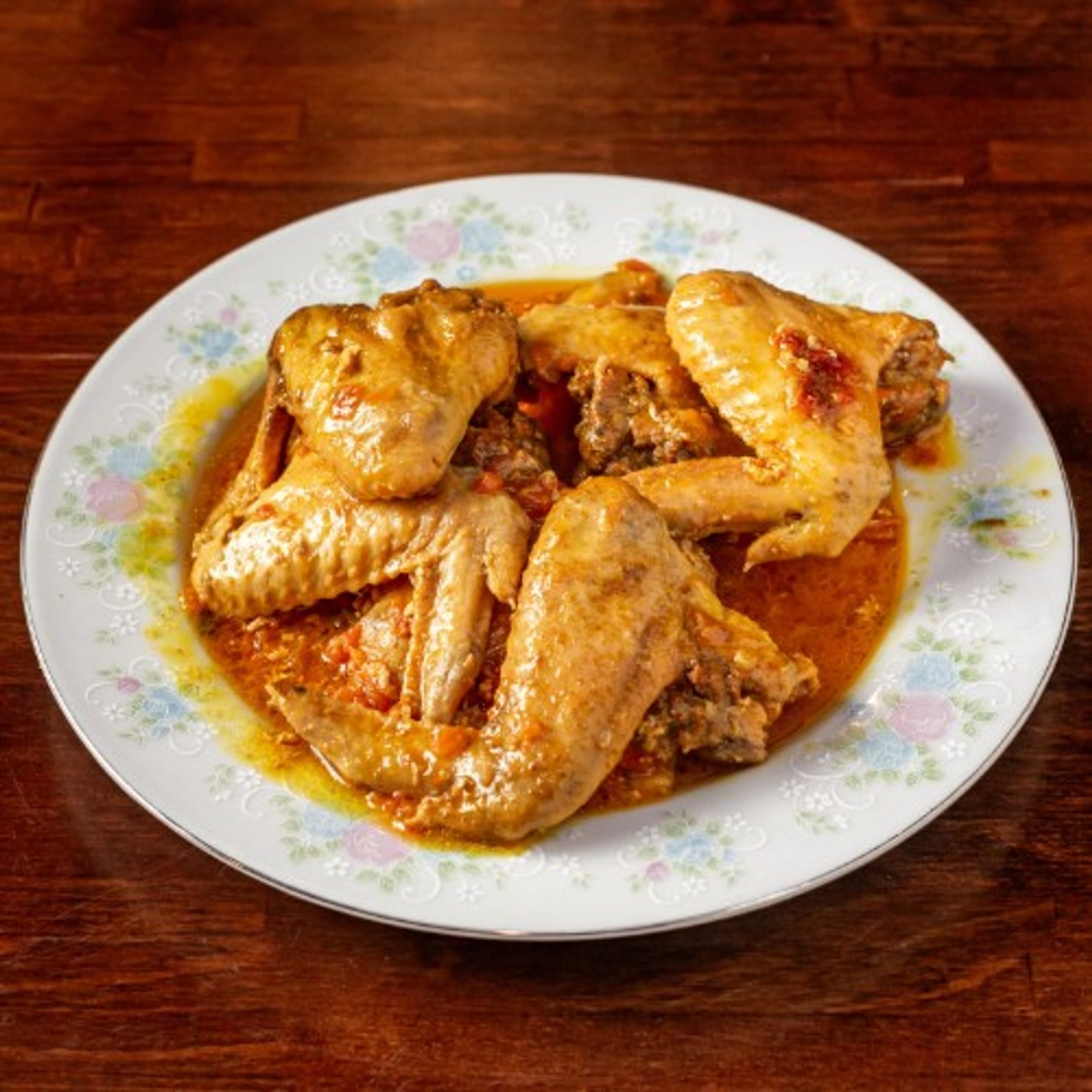 Spicy Chicken with Jollof Rice or Plantains