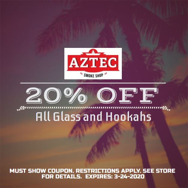 20% Off All Glass and Hookahs