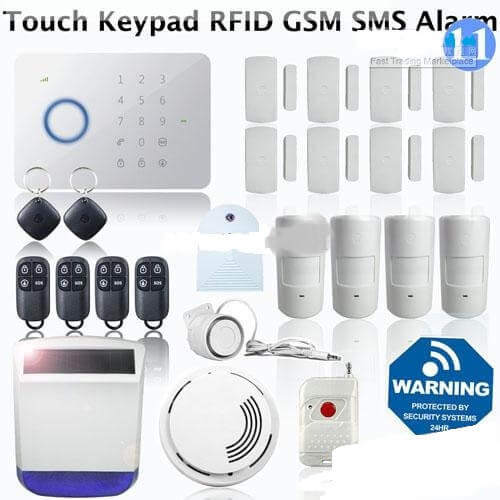 2012 Smart Touch Keypad Wireless Home Alarm System SMS GSM Access 50 Zones