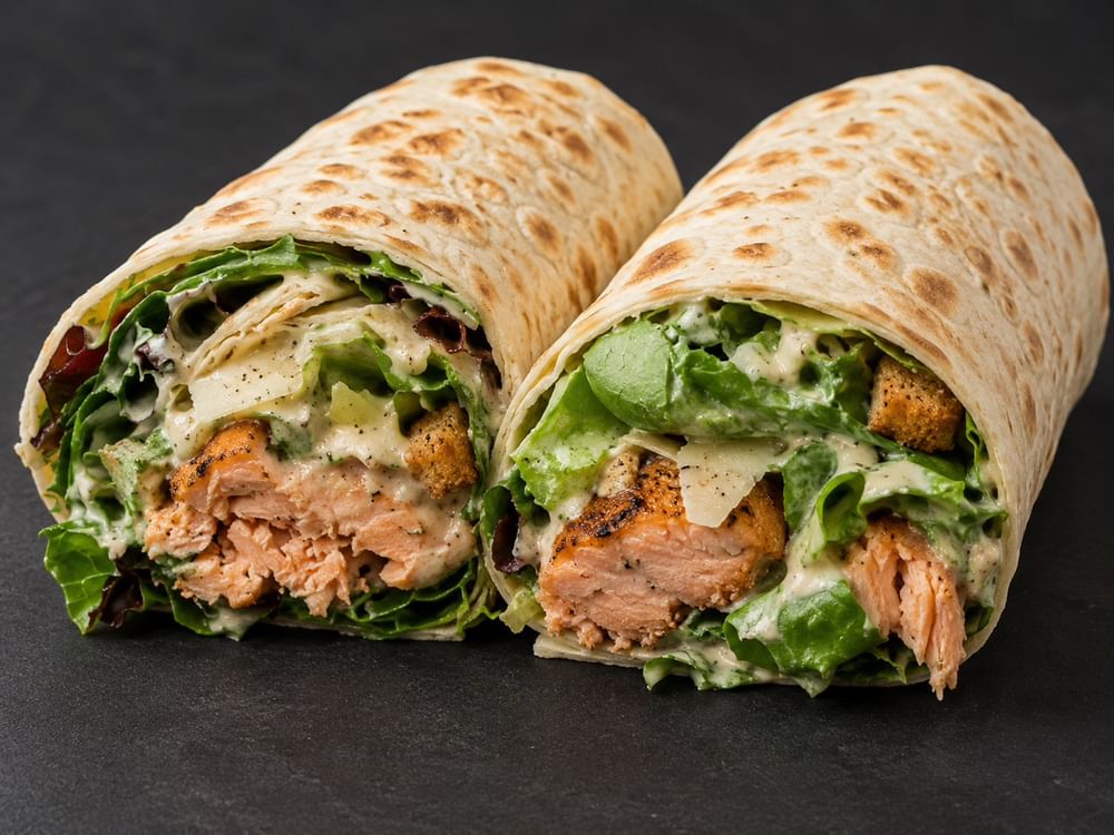 8. Grilled Salmon Caesar Wrap