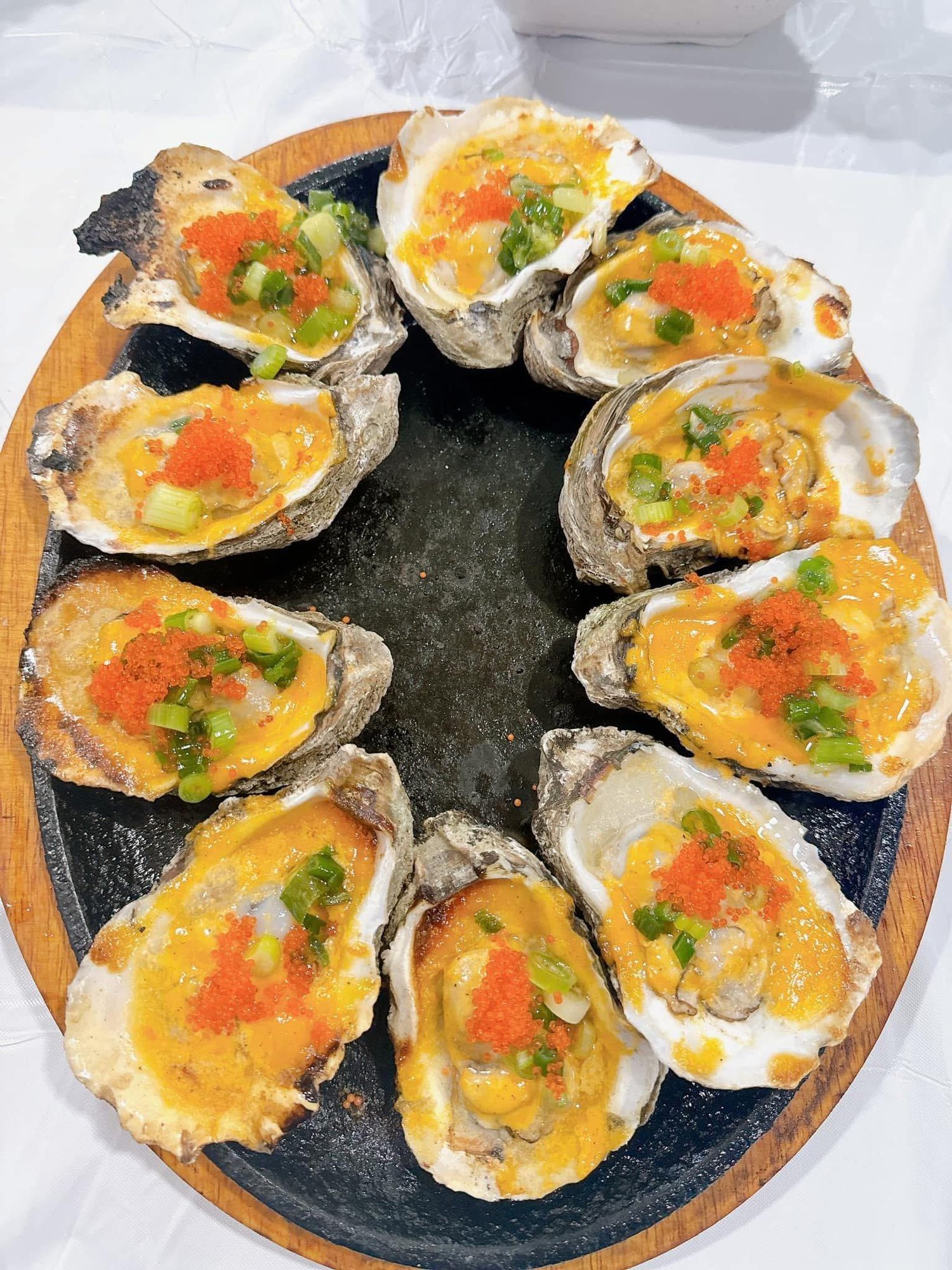 grill oyster with cheese