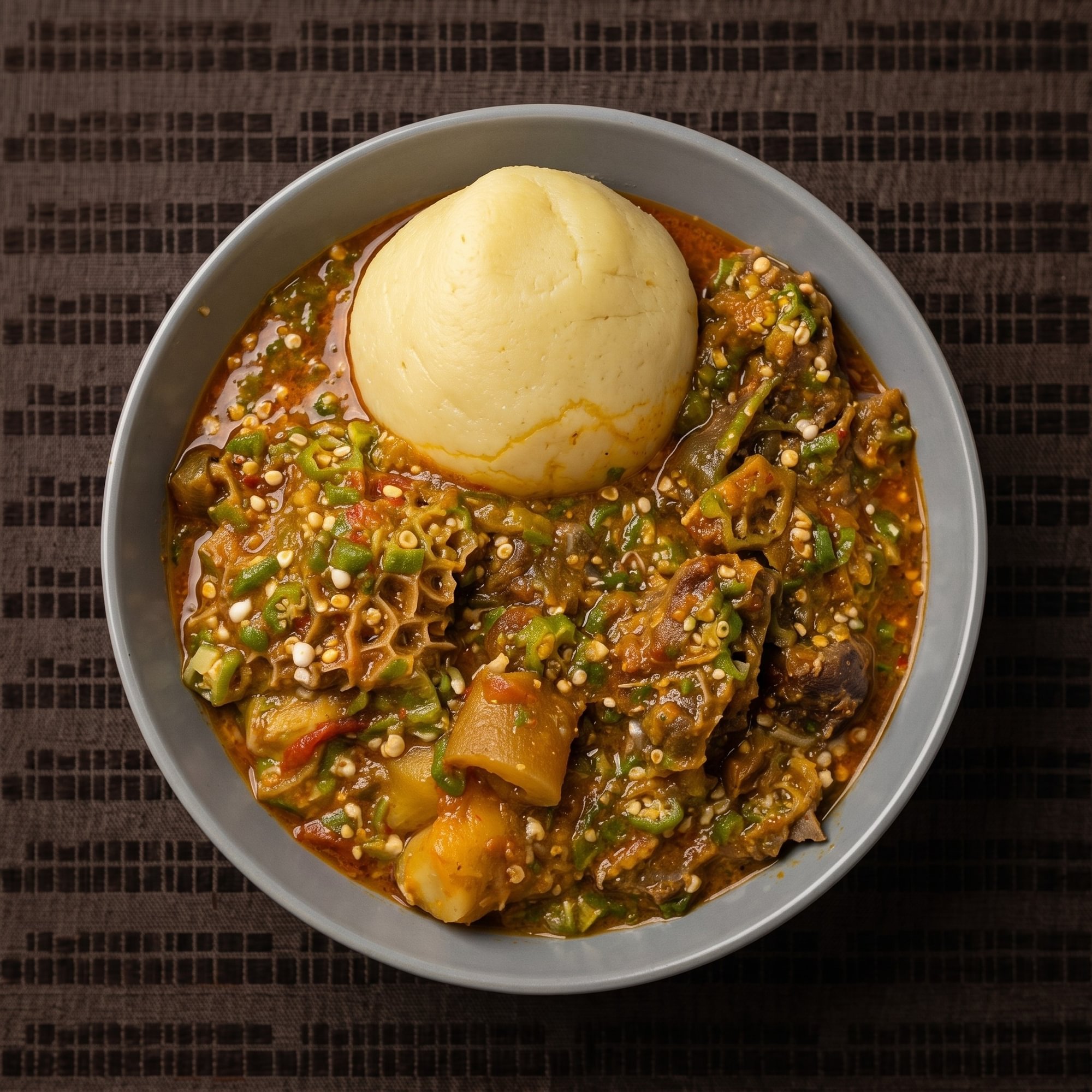 Okra Soup with Assorted Meat