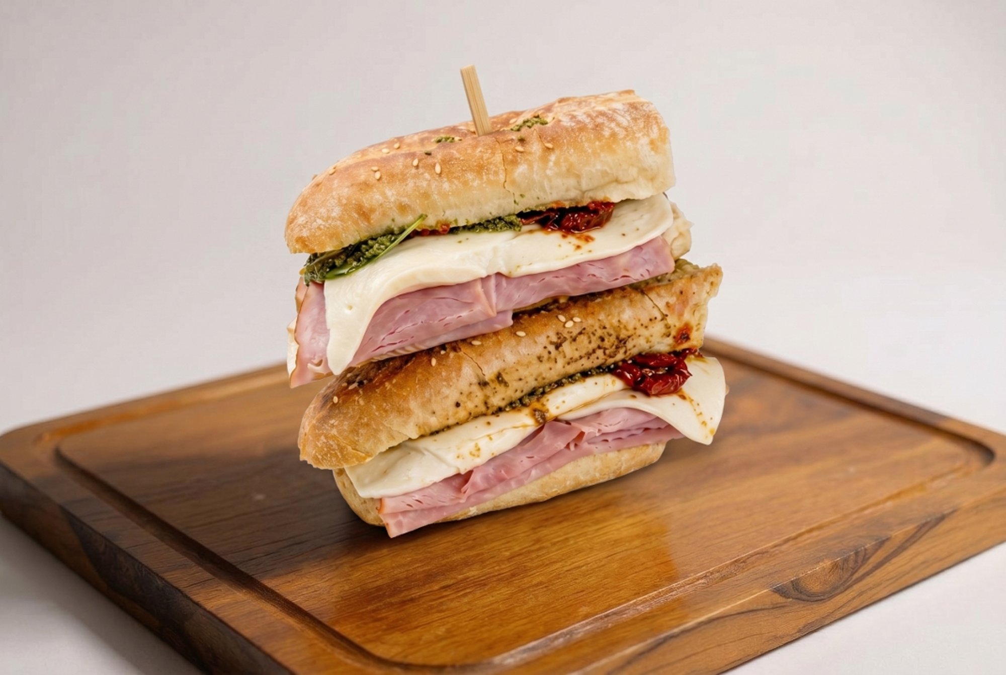 Ham and Fresh Mozzarella Sandwich