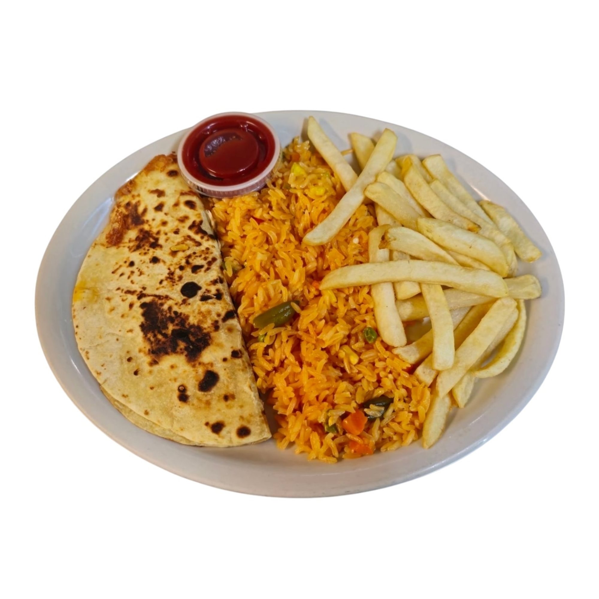 #4 Kid's One Quesadilla, Rice And French Fries