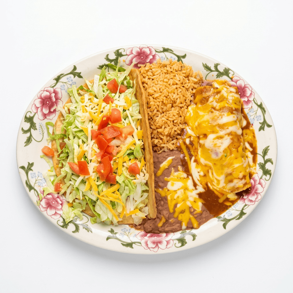 Chalupa with Chile Relleno or Tamale or Enchilada