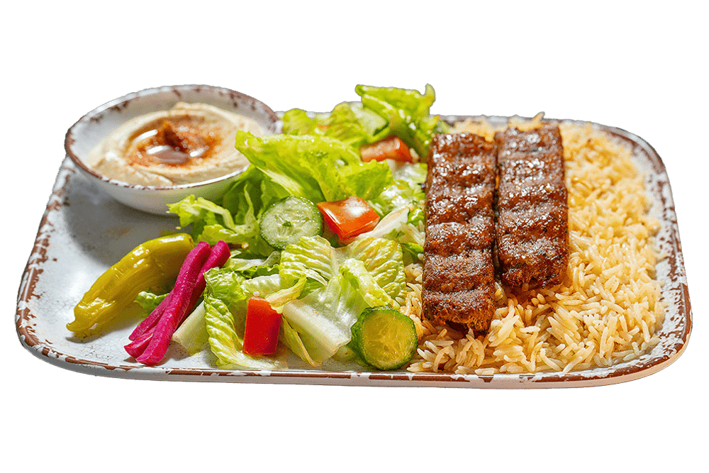 Beef Lule Kebab (Kafta) Plate