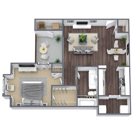A2: 1 Bed 1 Bath