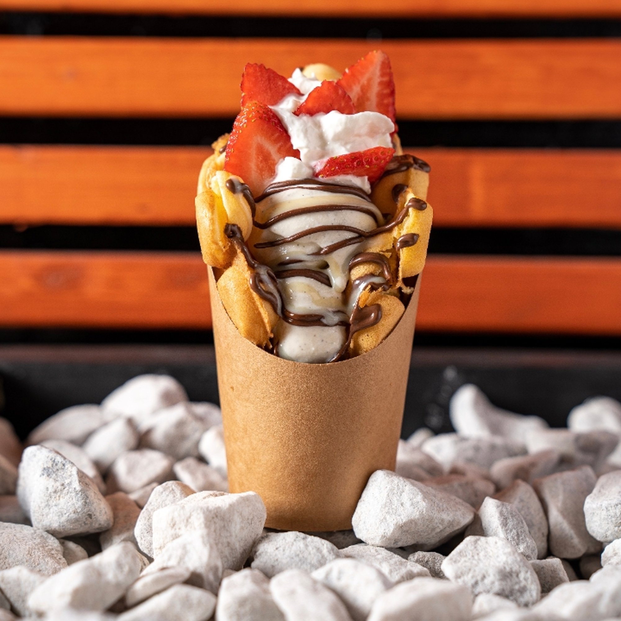 Fresa Bubble Waffle