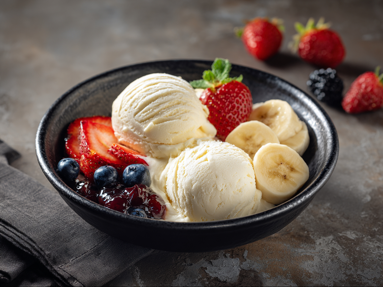 Ice Cream and Fruits