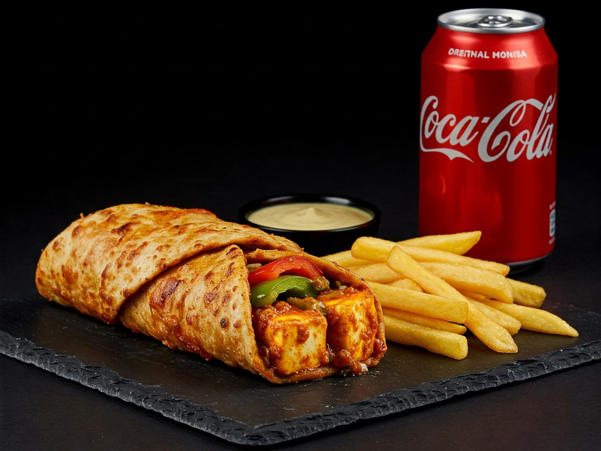 Paneer Tikka Roll Meal