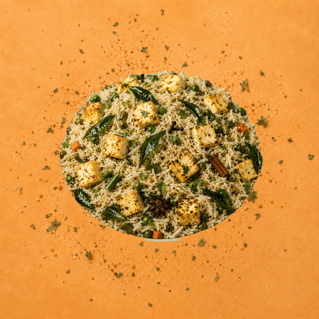 Curry Leaf Paneer Pulao